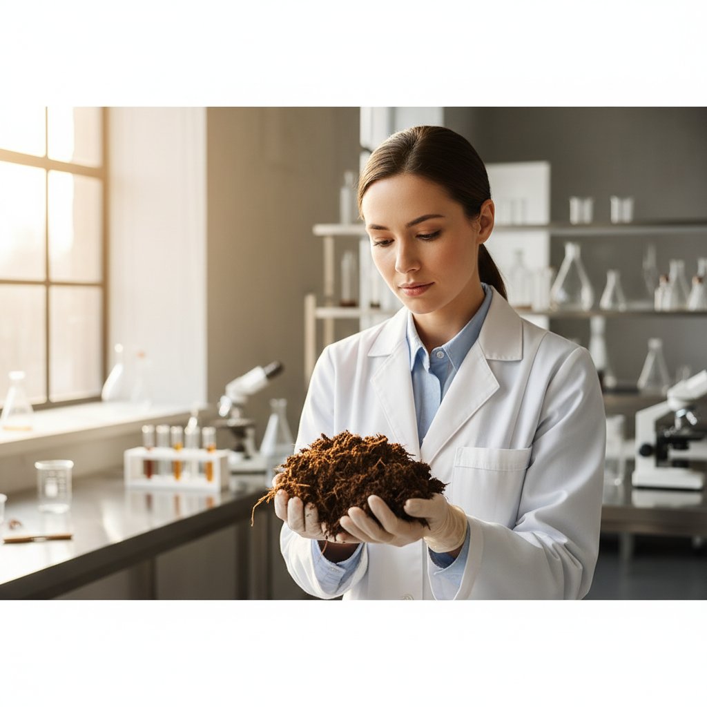 Specjalista pobierający próbkę gleby do analizy laboratoryjnej z użyciem profesjonalnego sprzętu